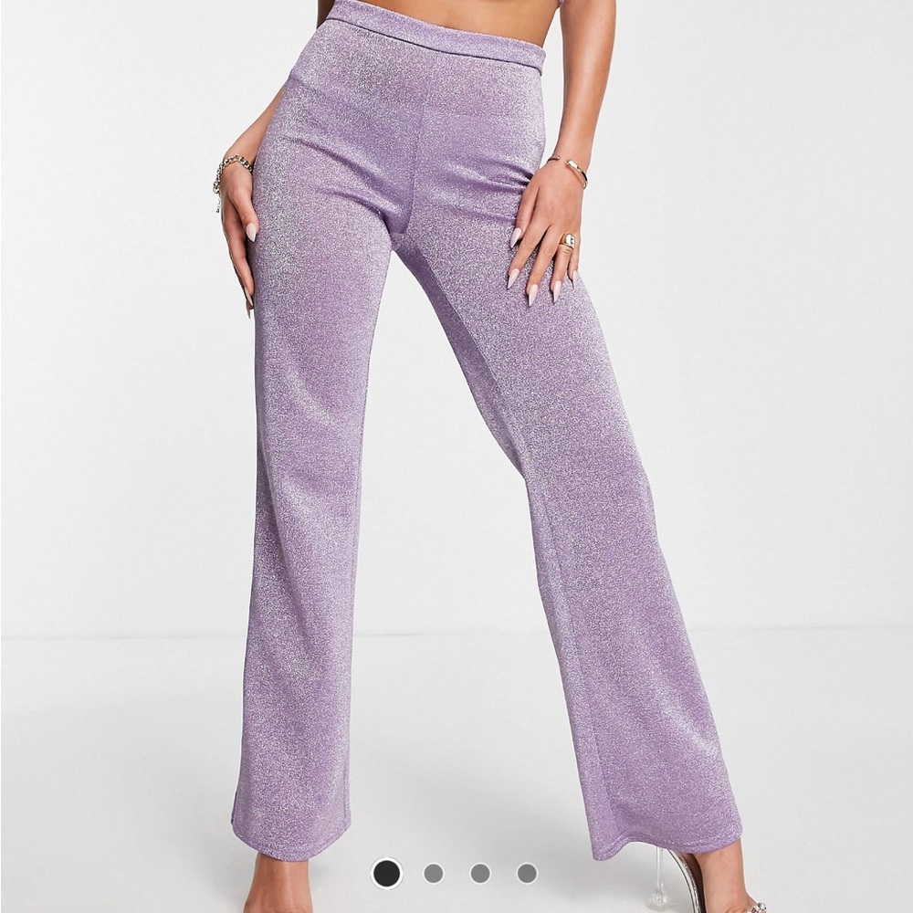 NWT purple glitter flare pants size 12